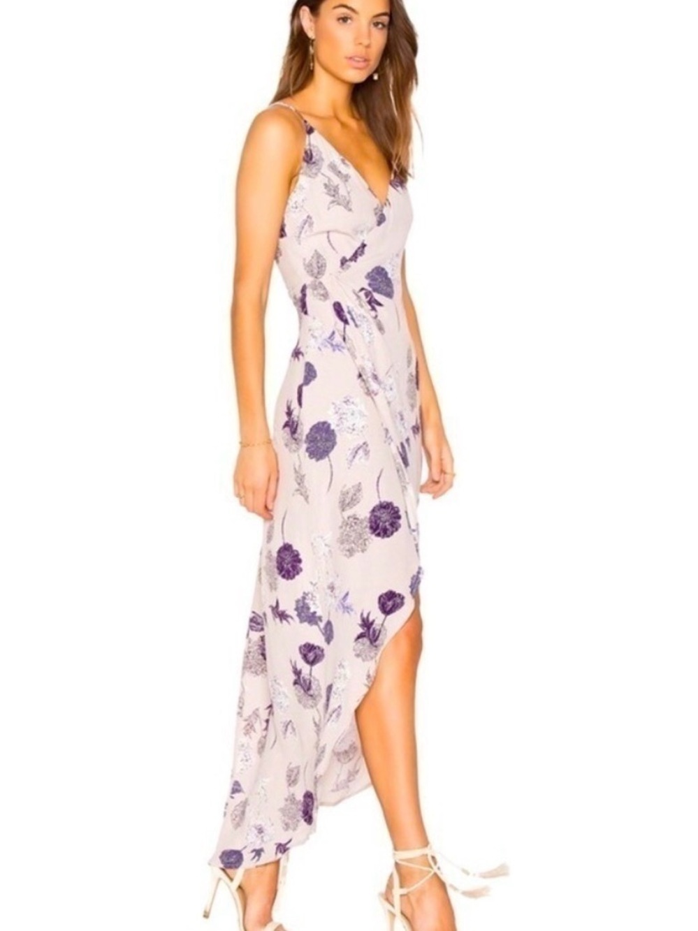ASTR The Label Gainsbourg Floral Wrap Maxi Dress XS
